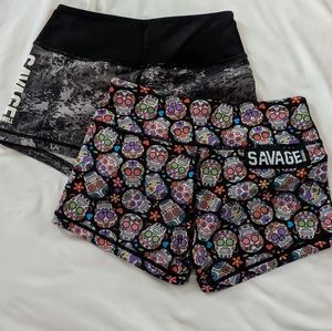 Lot of 2 savage barbell booty shorts XS